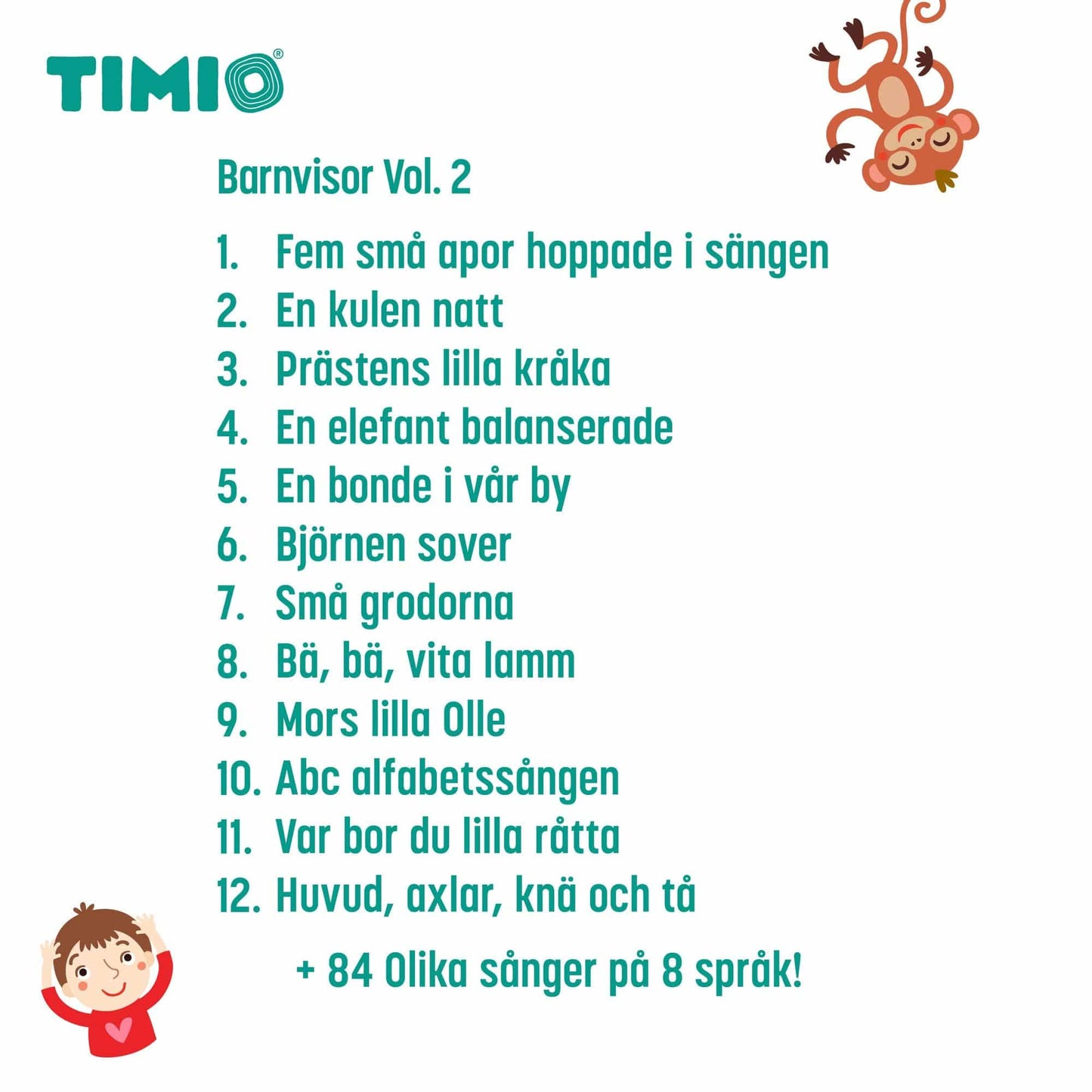 TIMIO TIMIO TIMIO Disc sæt 2 - Tal, børnesange, havdyr, former og frugter