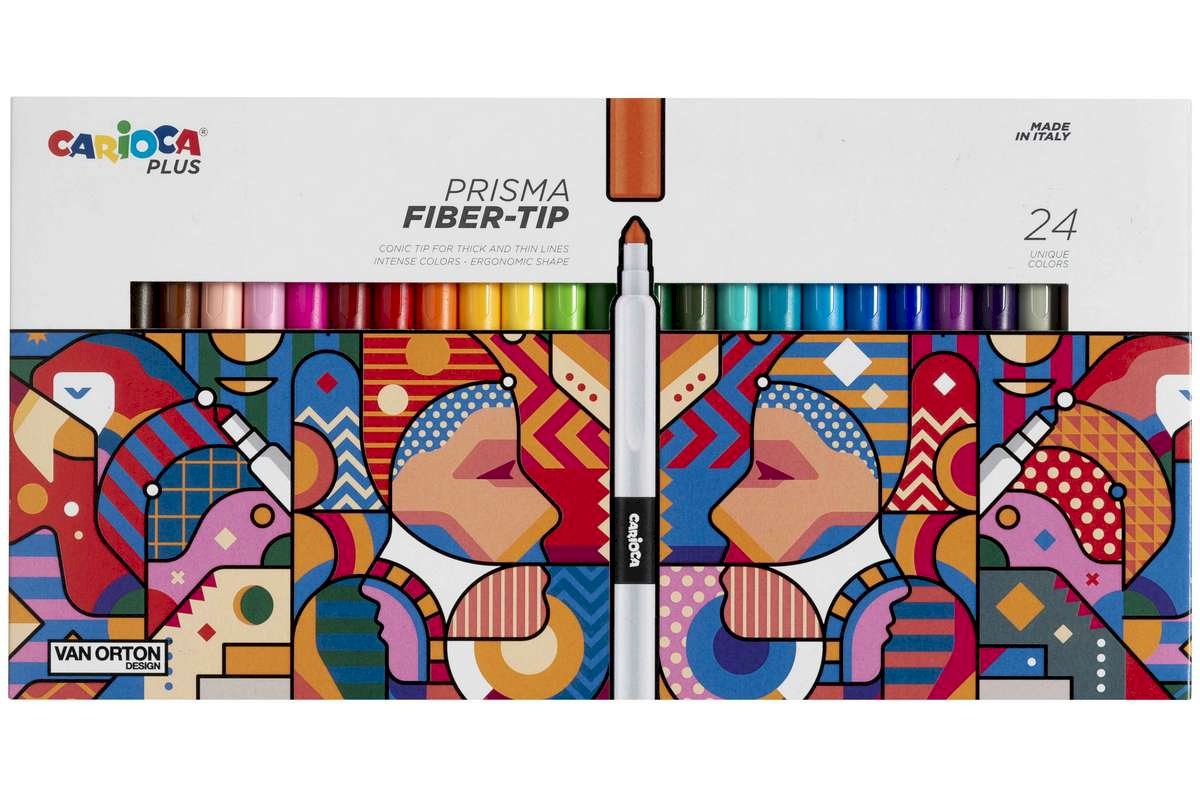 CARIOCA PLUS Prisma Tusch – 24 stk – Assorterede farver i æske