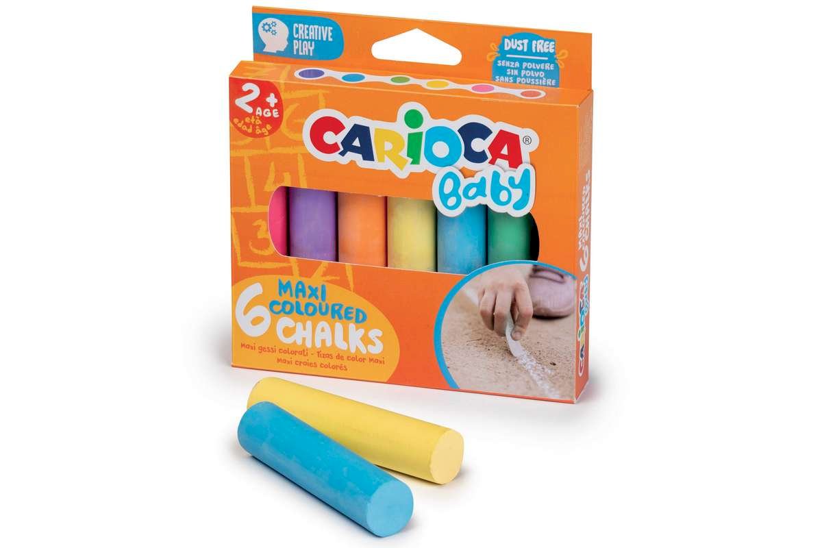 Carioca Baby Maxi Kridt 6 stk. assorteret i ophængsøske – Carioca