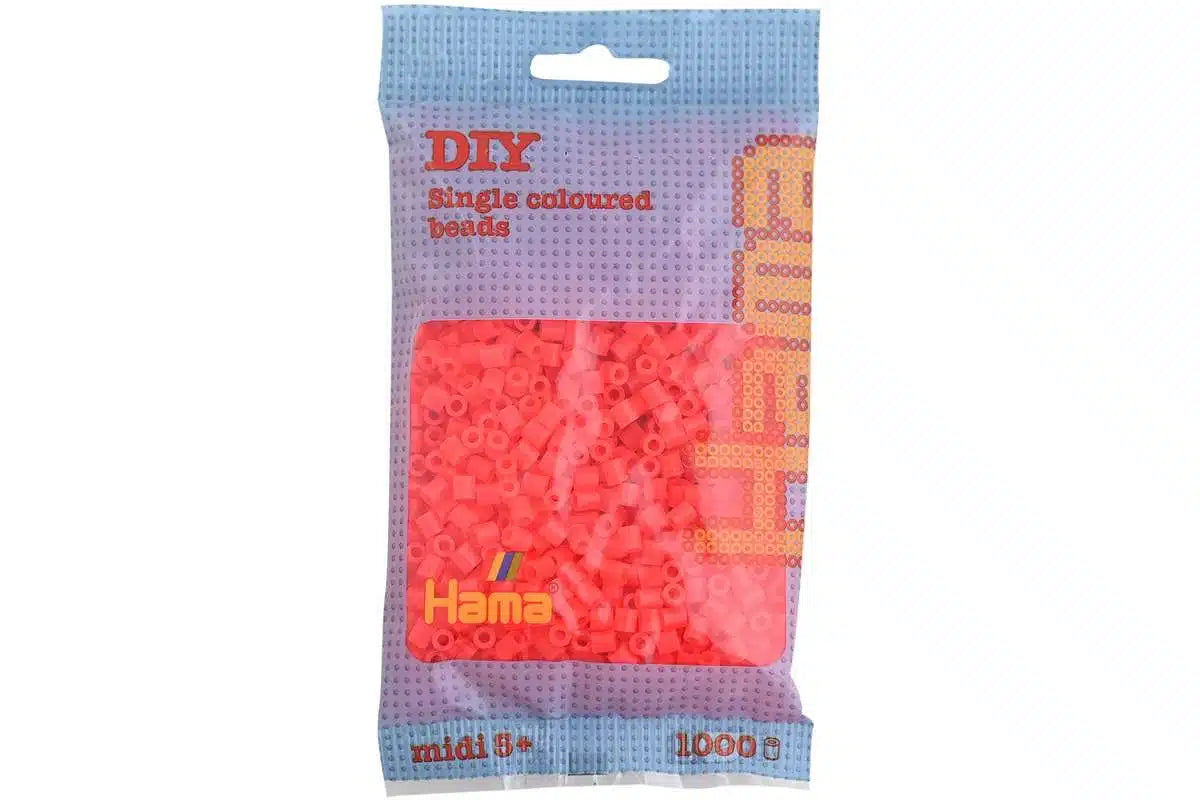 HAMA - HAMA Hama midi perler 1000stk neon rød (207-35)