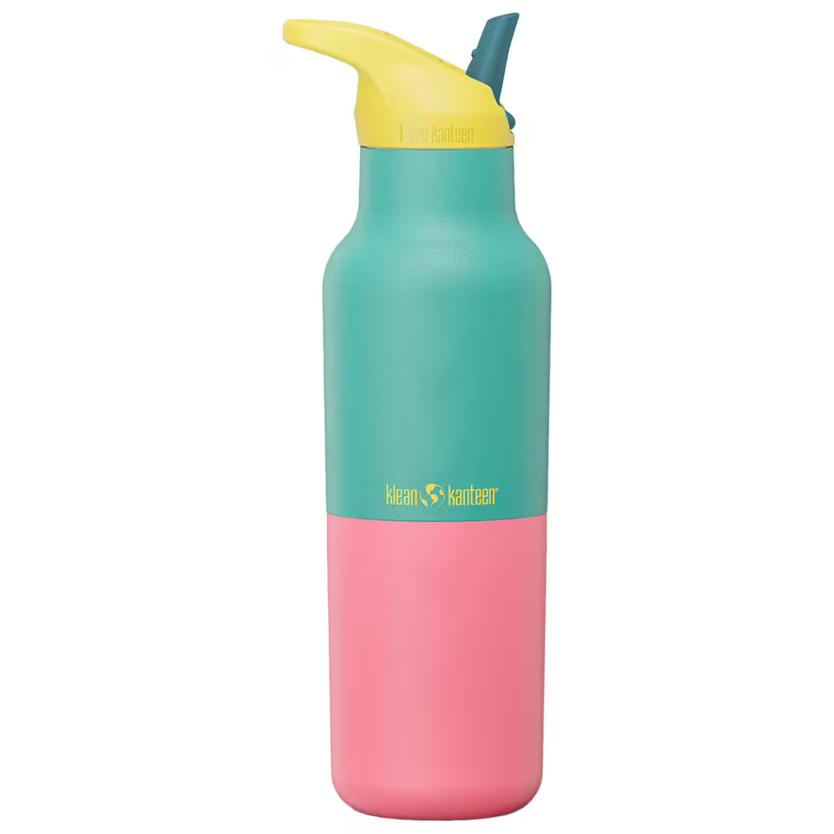Klean Kanteen Rise Classic drikkeflaske med flip Seal Sports låg 473 ml – Turquoise Kaleidoscope