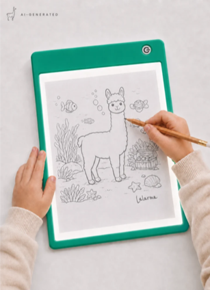 Lalarma - Sketch Lightpad Green – Lystegneplade til børn