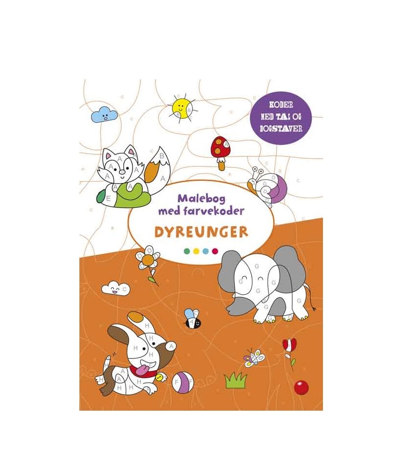 Malebog med farvekoder: Dyreunger