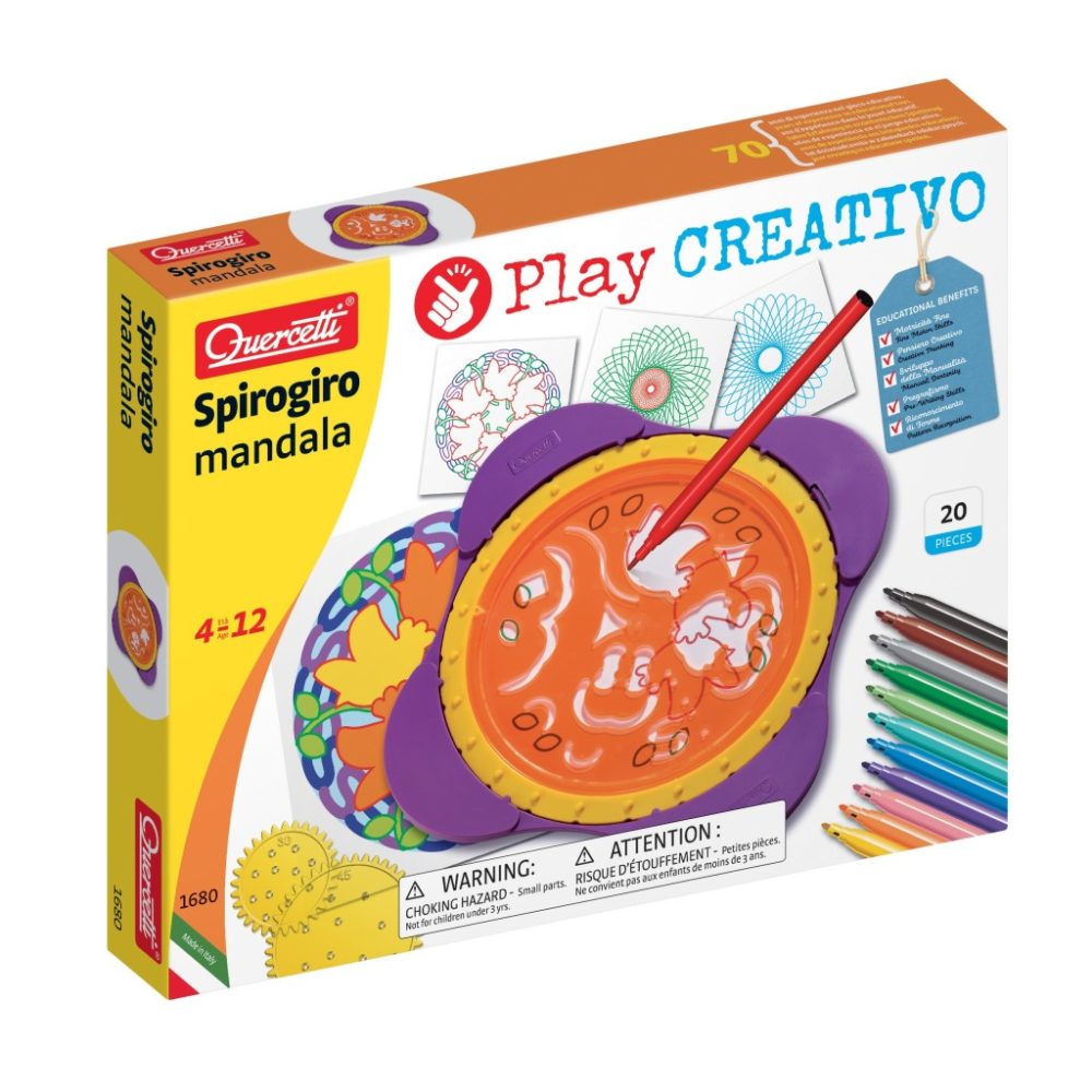 Quercetti Spirogiro Mandala – Tegneskabeloner & tandhjulssæt · Kreativ leg 4–12 år