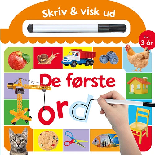 Skriv og visk ud - De første ord – Aktivitetsbog med pen