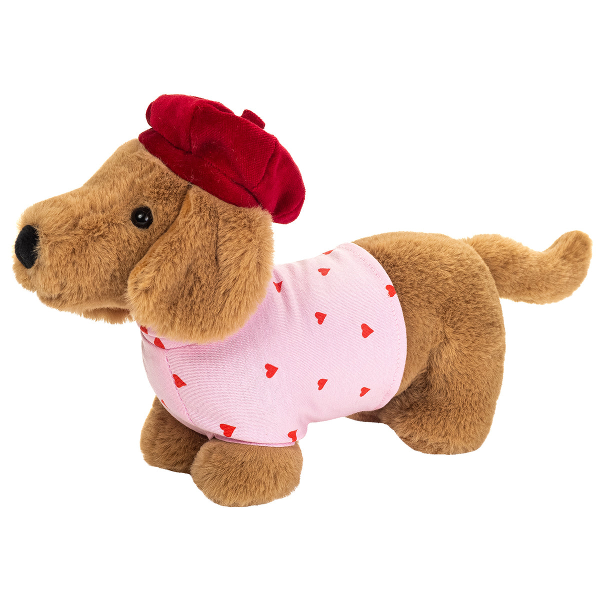 Teddy Hermann - Gravhund Amelie med tøj – 26 cm