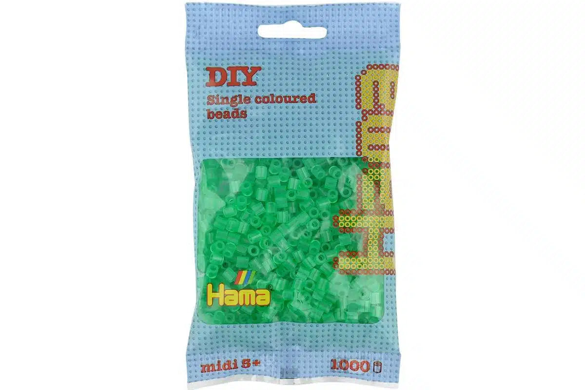 HAMA - Hama midi perler 1000 stk. transp. grøn (16)