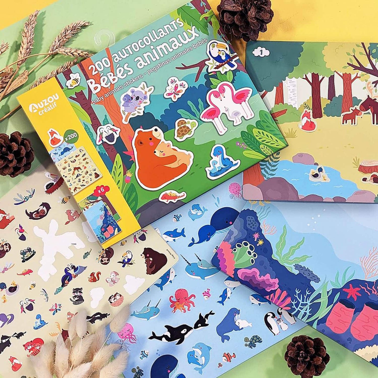 Auzou - Klistermærker - Dinosaurer 200 stk