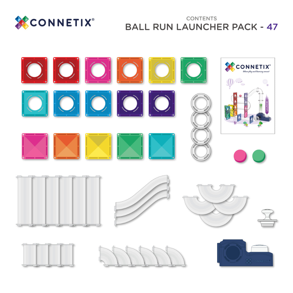 CONNETIX Ball Run Launcher Pack – 47 dele med affyringsrampe