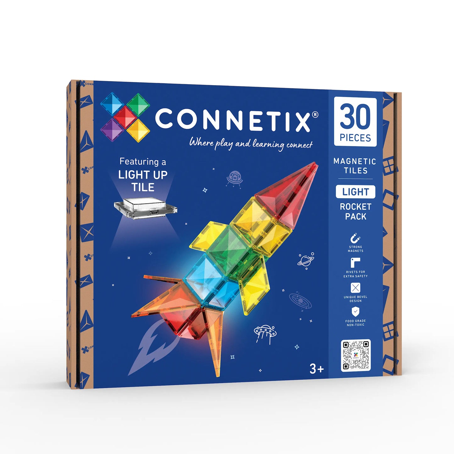 CONNETIX Light Rocket Pack – 30 dele med genopladelig lysflise