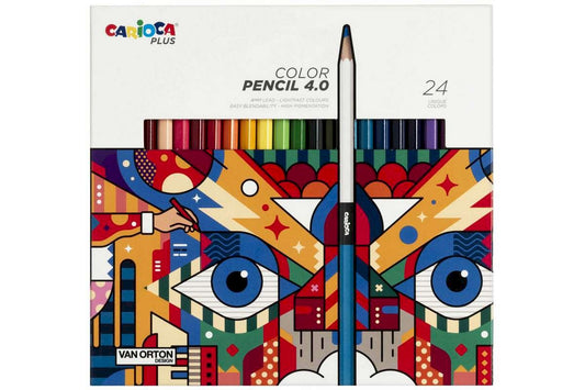 Carioca PLUS Farveblyanter 4mm 24 stk. assorteret i æske – Carioca