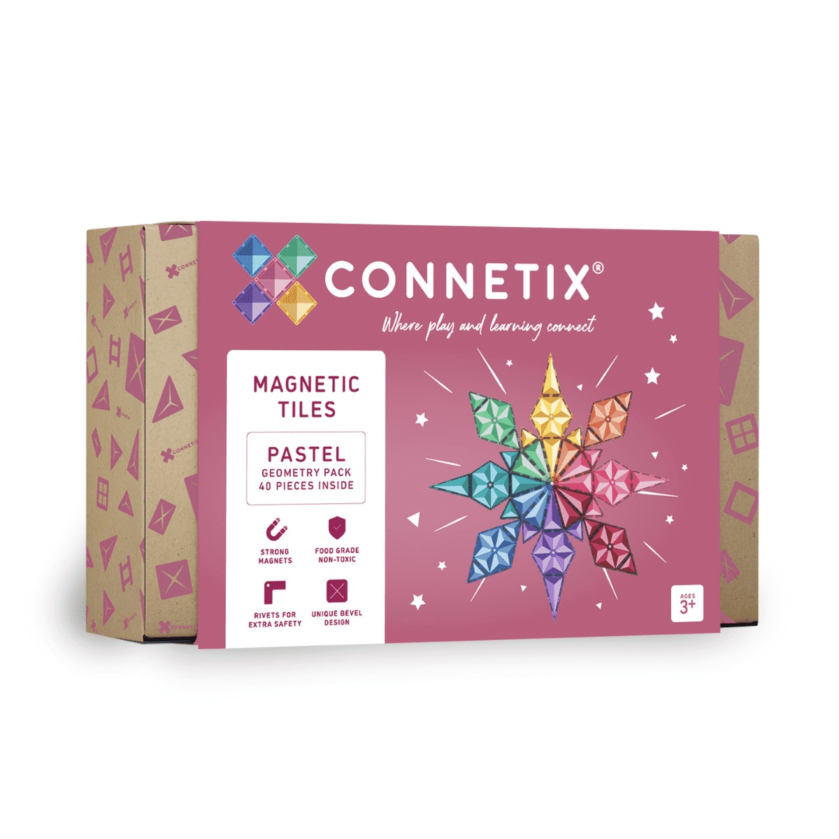 Connetix - 40 dele - Gemometry Pack Pastel - Magnetsæt