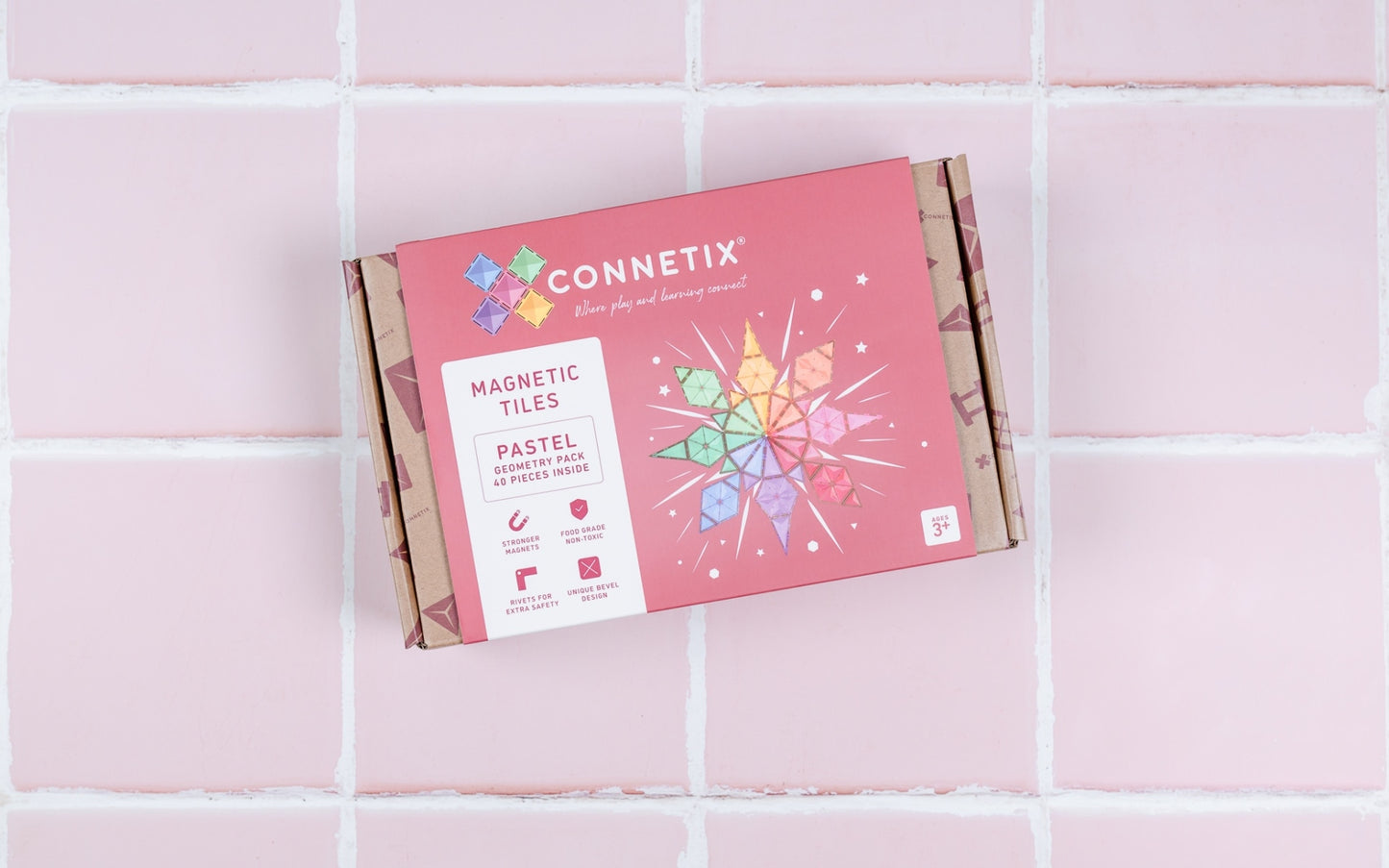 Connetix - 40 dele - Gemometry Pack Pastel - Magnetsæt