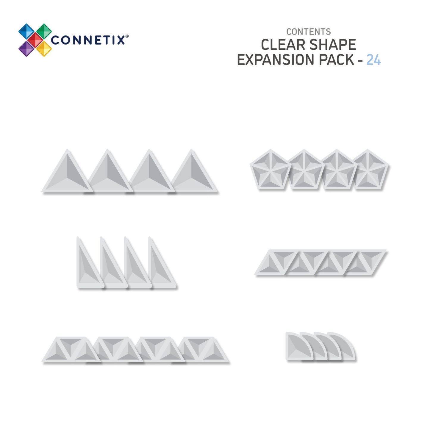 Connetix - Clear pack 24 stk
