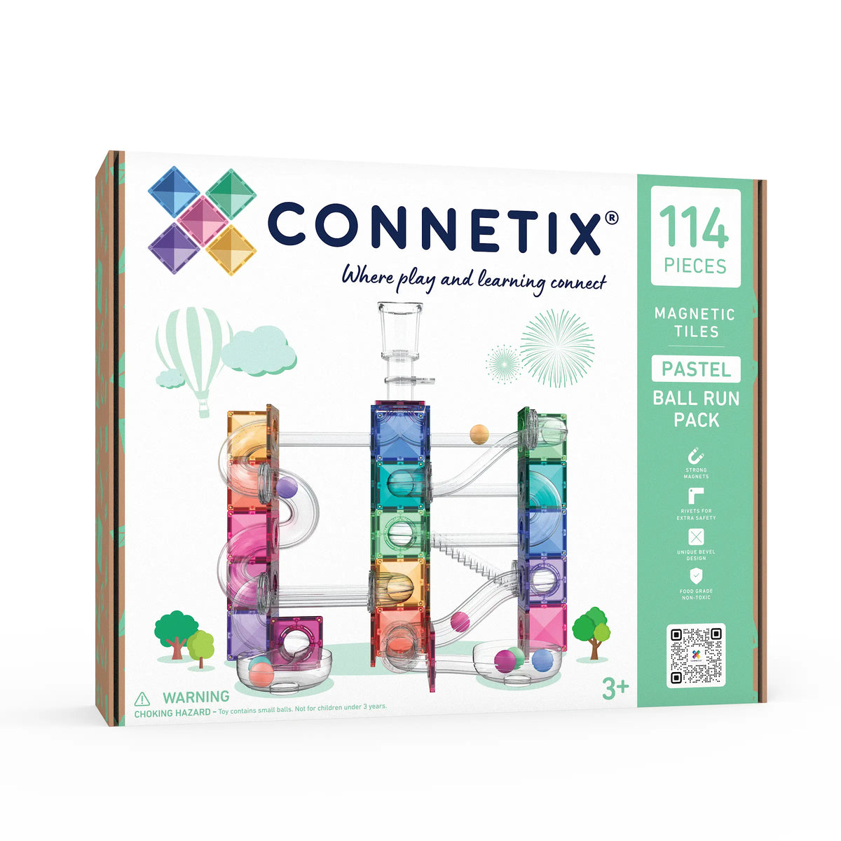 Connetix - Pastel Ball Run Pack Kuglebane – 114 dele