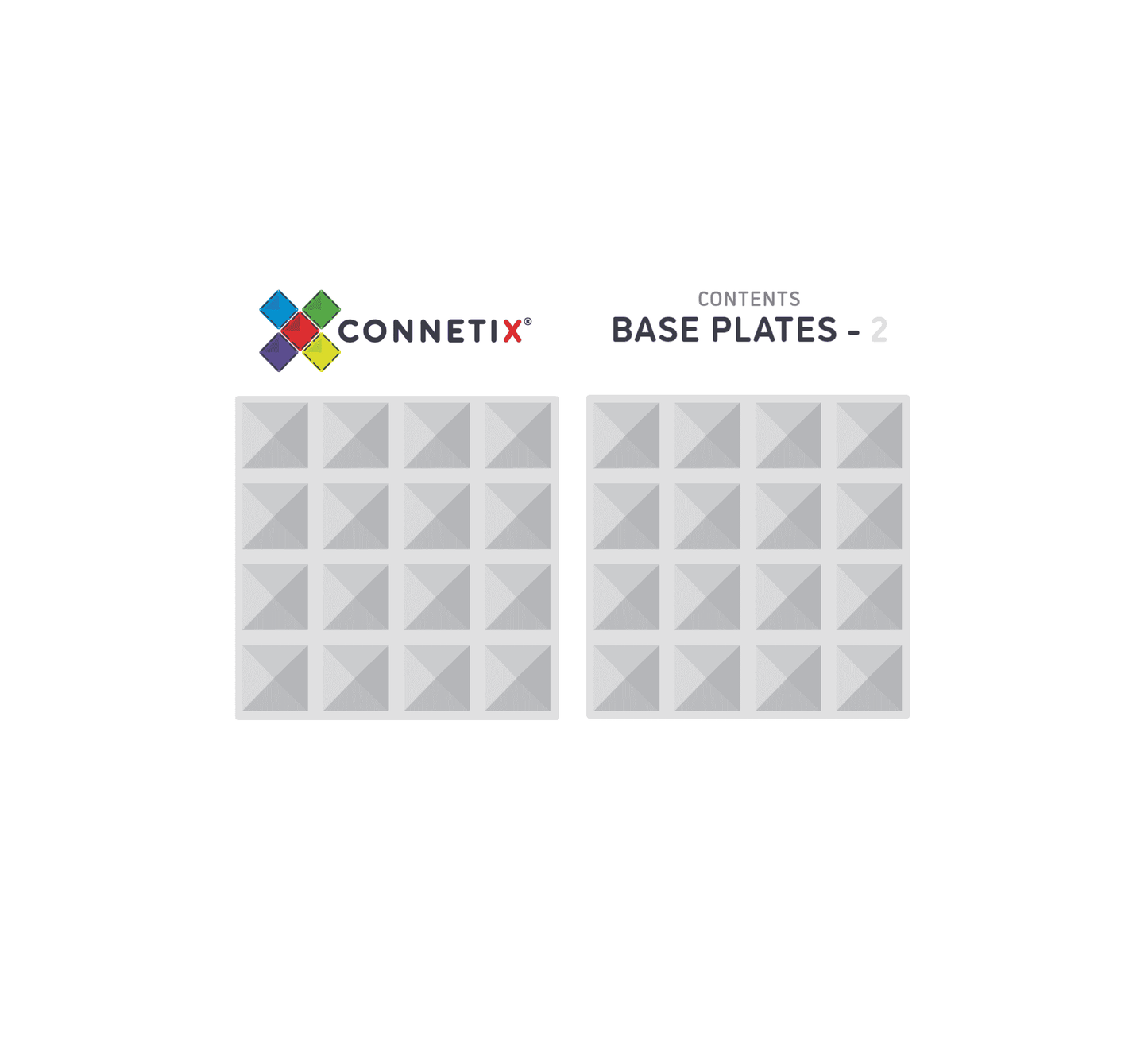 Connetix - 2 Dele - Clear Base Plate Pack