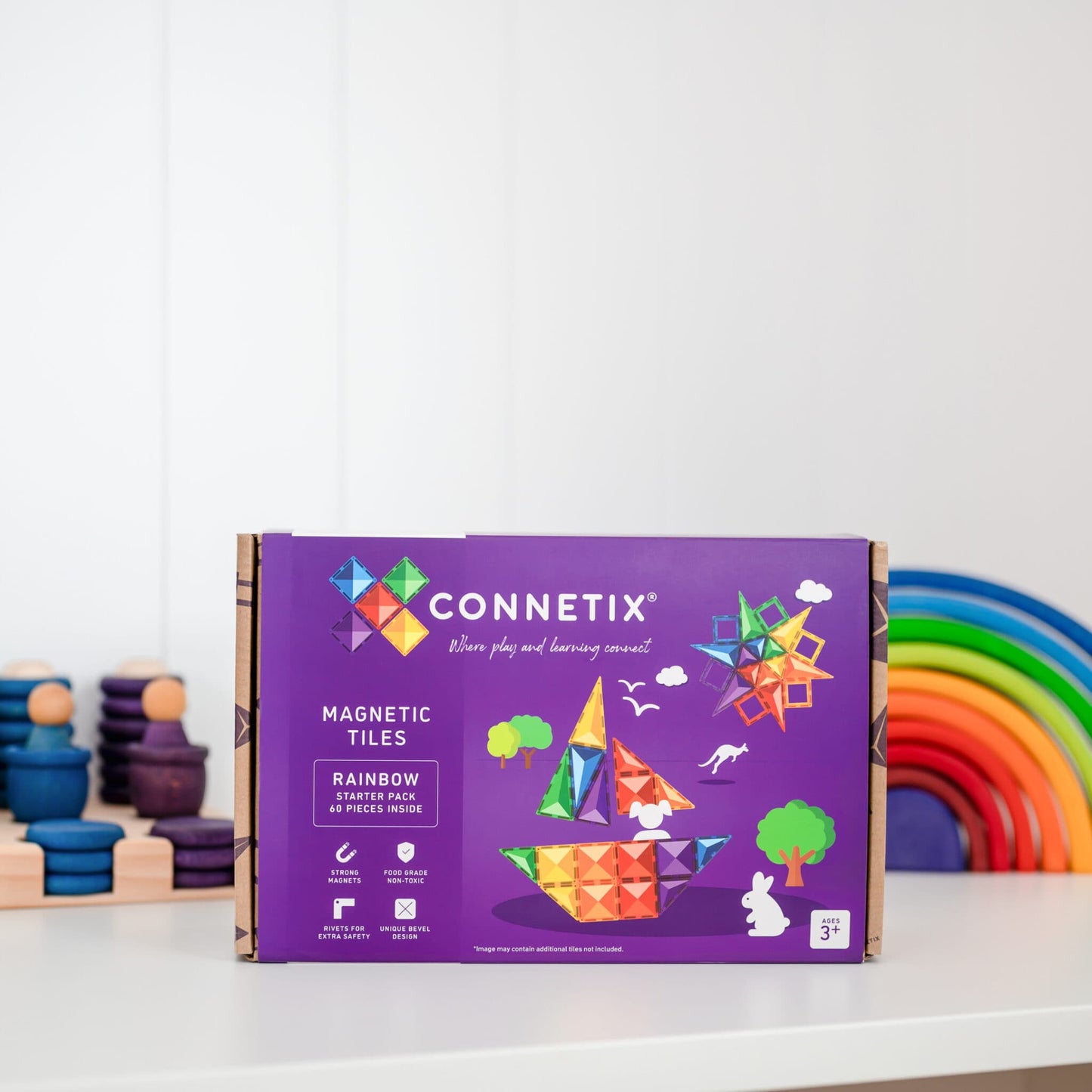 Connetix - 60 dele - Rainbow Starter Pack