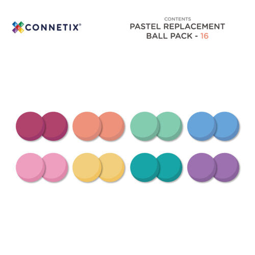 Connetix – 16 dele kugler pastelfarver