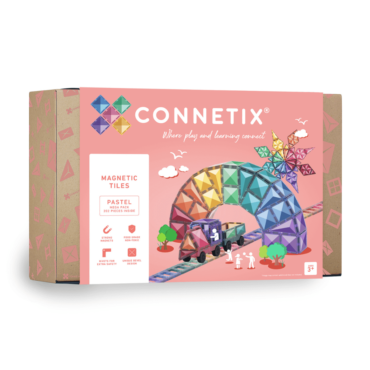 Connetix – 202 dele - Pastel Mega Pack - Magnetsæt