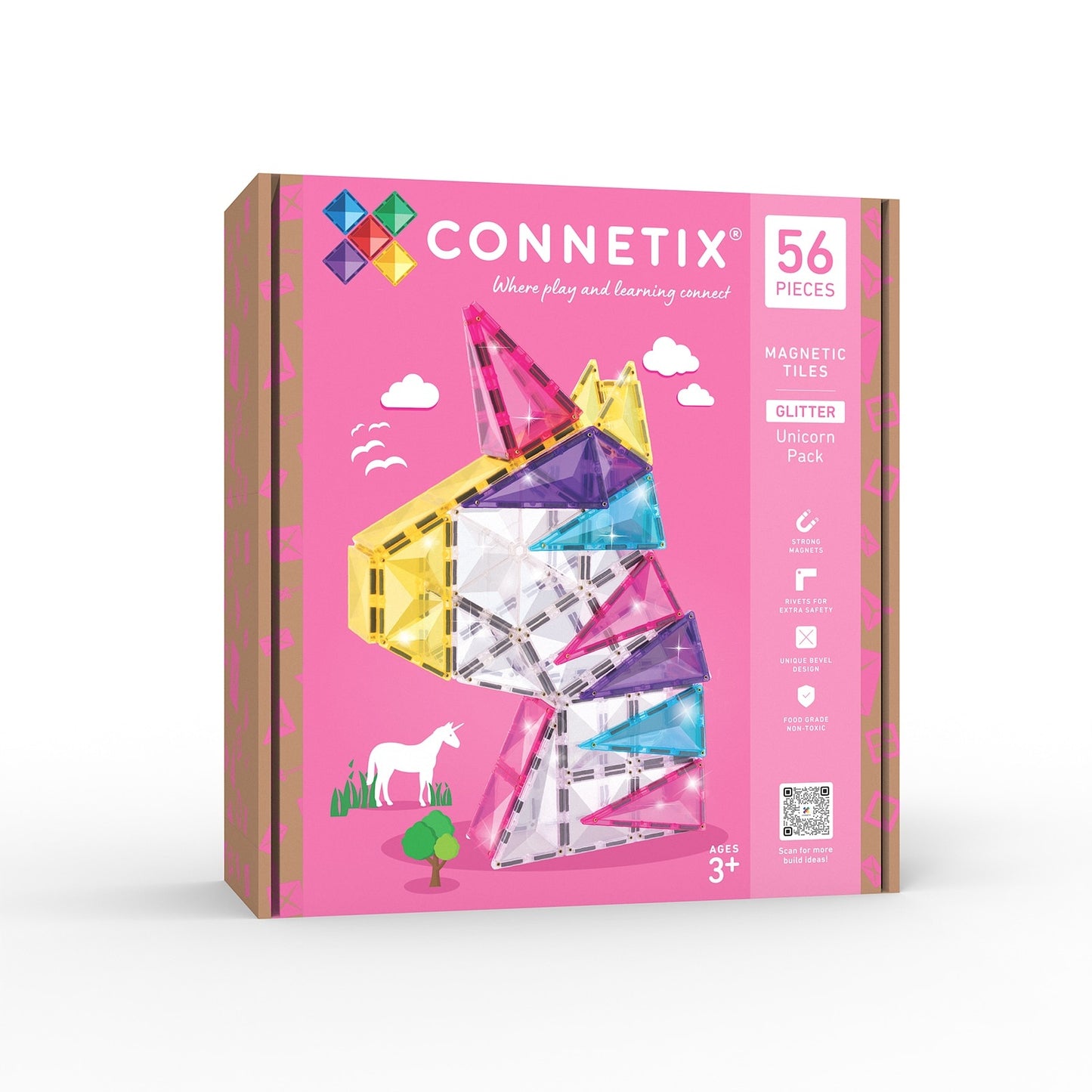 Connetix – 56 dele - Glitter Unicorn Pack