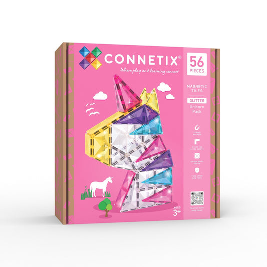 Connetix – 56 dele - Glitter Unicorn Pack