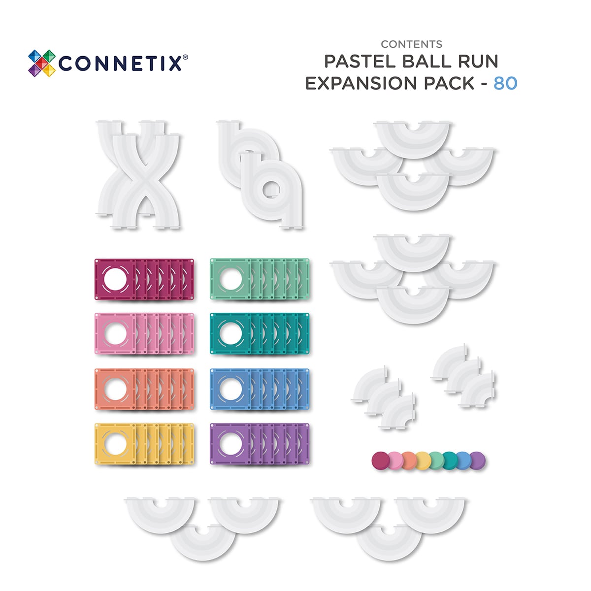 Connetix – Magnet kuglebane udvidelsespakke - 80 dele