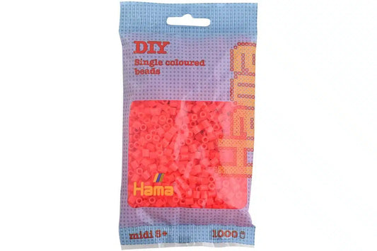 HAMA - HAMA Hama midi perler 1000stk neon rød (207-35)