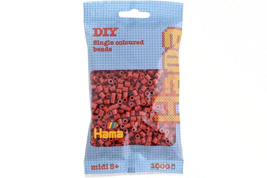 HAMA Hama midi perler 1000stk rødbrun