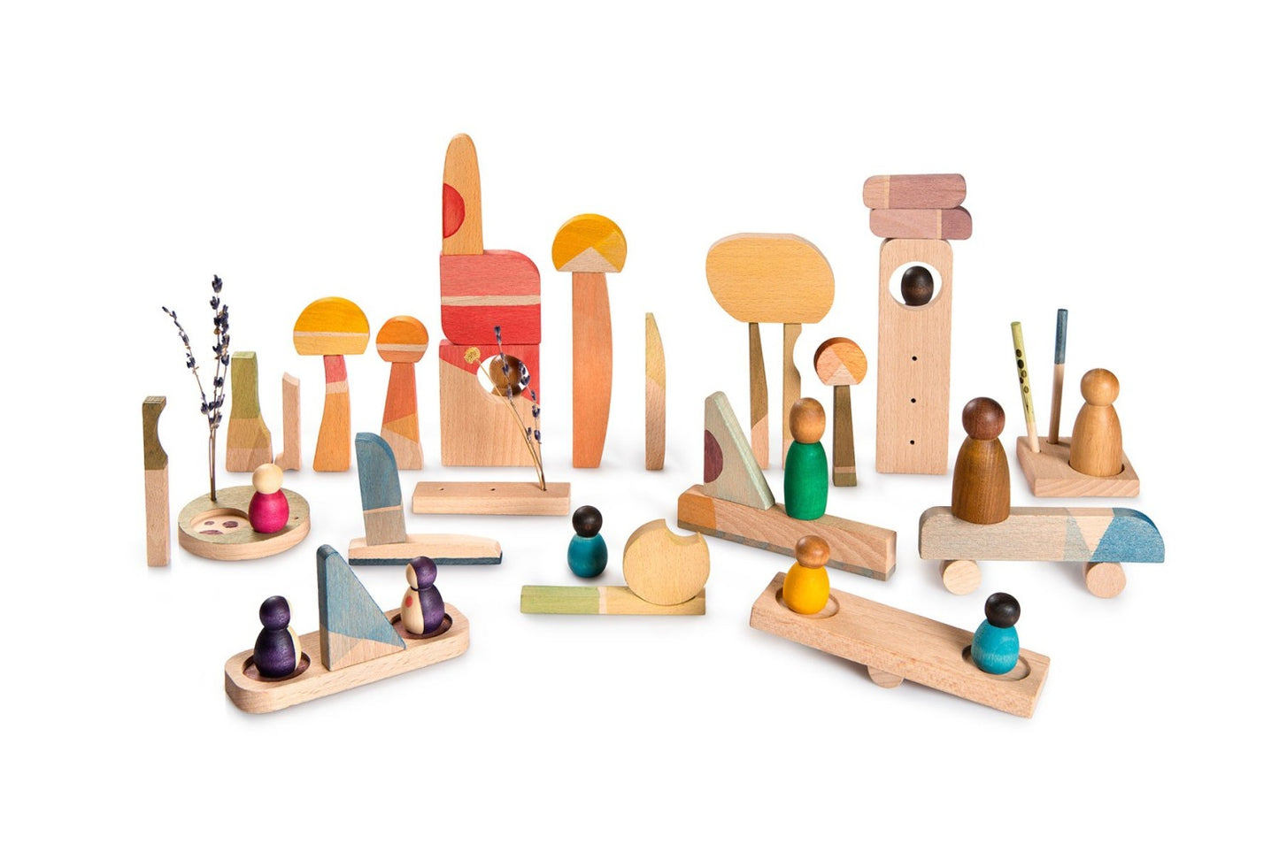 Grapat - Happy Place – kreativt trælegetøj med 40 dele til åben leg