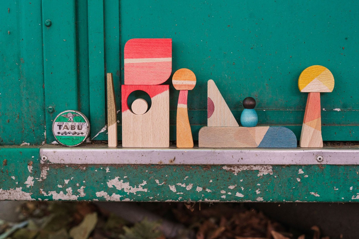 Grapat - Happy Place – kreativt trælegetøj med 40 dele til åben leg