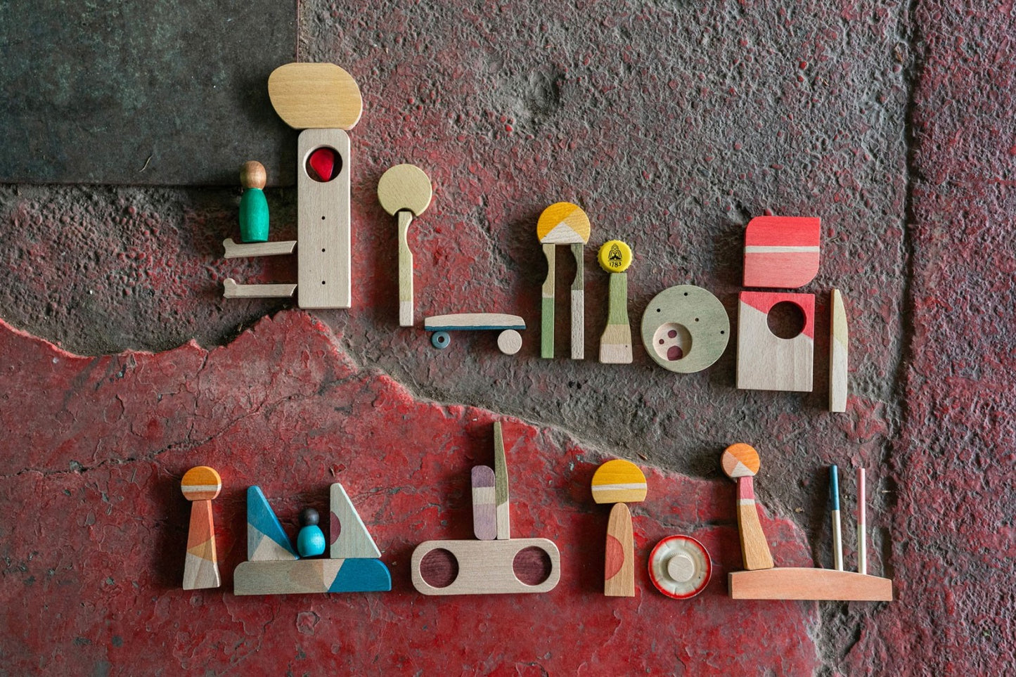 Grapat - Happy Place – kreativt trælegetøj med 40 dele til åben leg