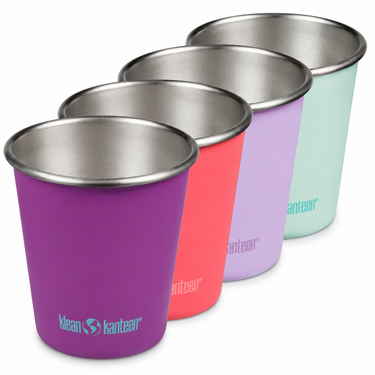 Klean Kanteen Kid Cup 296 ml Butterflies – 4 stk. Drikkekopper i Rustfrit Stål