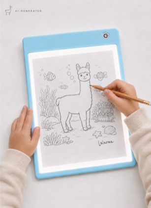 Lalarma - Sketch Lightpad Blue – Lystegneplade til børn