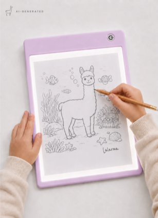 Lalarma - Sketch Lightpad Purple – Lystegneplade til børn