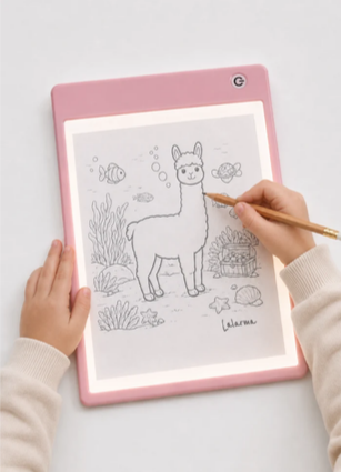 Lalarma - Sketch Lightpad Rose – Lystegneplade til børn