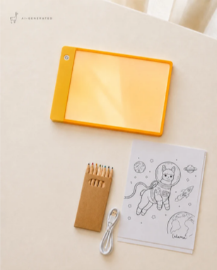 Lalarma - Sketch Lightpad Yellow – Lystegneplade til børn