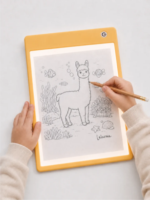 Lalarma - Sketch Lightpad Yellow – Lystegneplade til børn