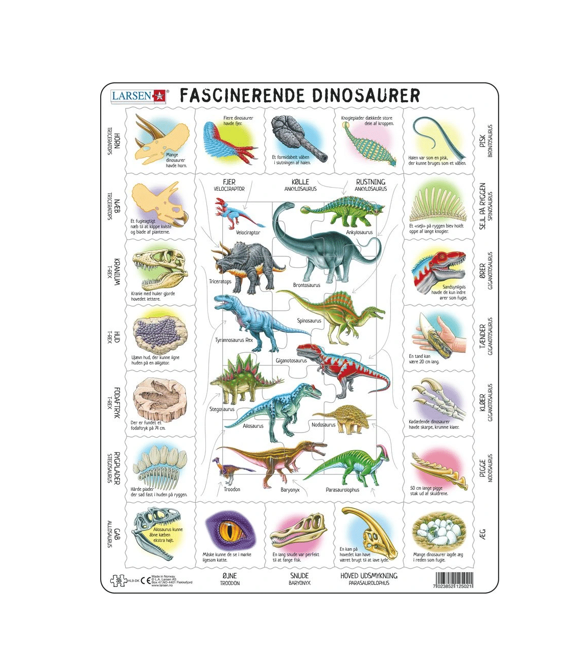 Larsen puslespil - Fascinerende dino, 35 brikker