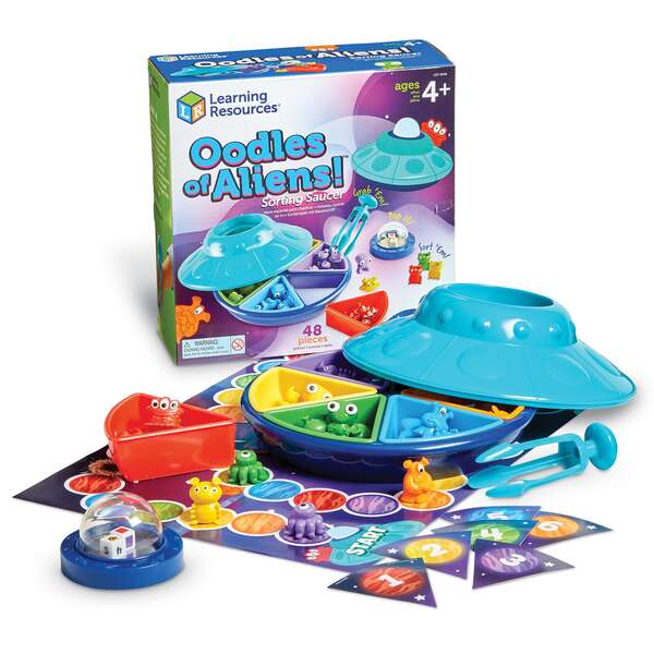 Learning Resources - Oodles of Aliens! Sorting Saucer – Sorteringsspil med rumvæsner