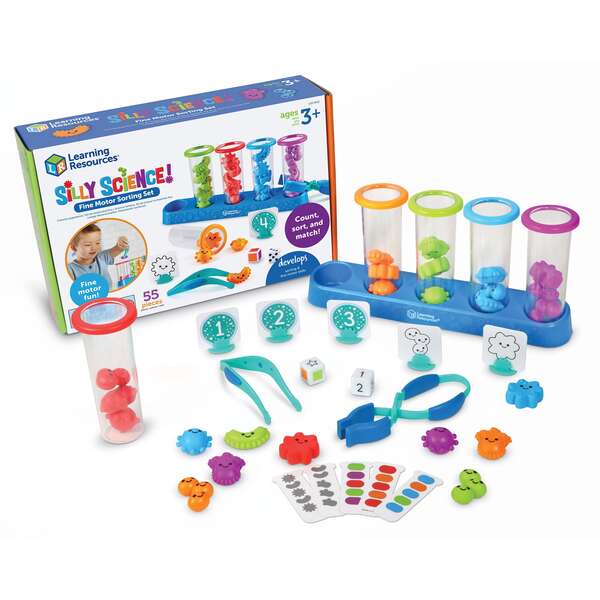 Learning Resources - Silly Science – Finmotorik & Sorteringssæt