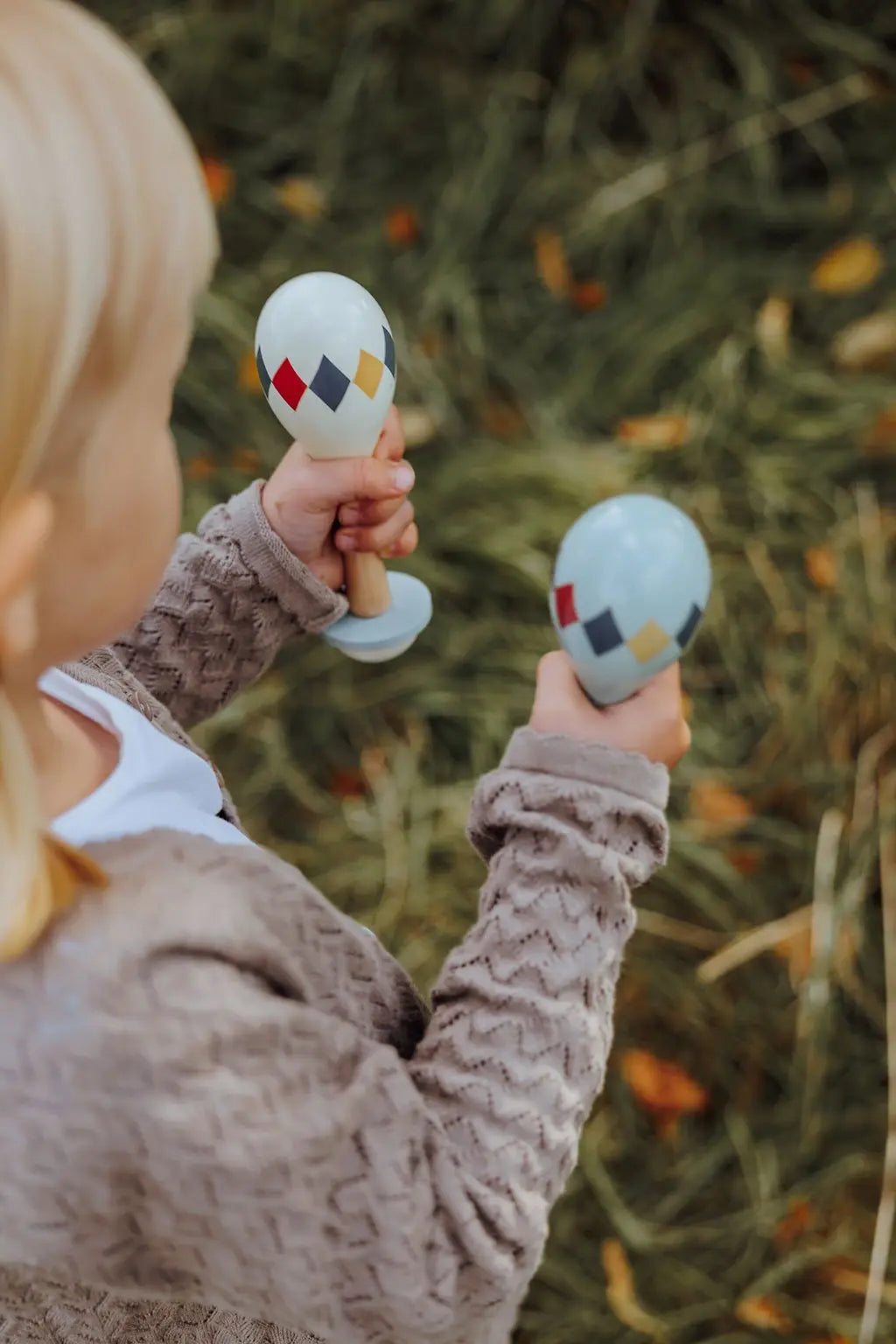 MAMAMEMO - Maracas i træ – Grøn Harlekin