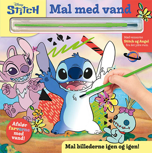 Mal med vand - Disney - Stitch (bog med pensel - farvelæg igen og igen)