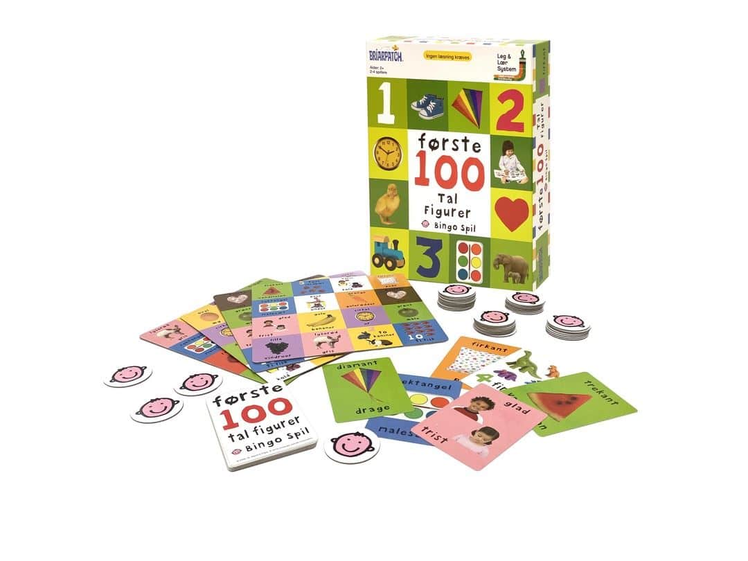 Bingo spil - Mine første 100 tal, former og farver spil