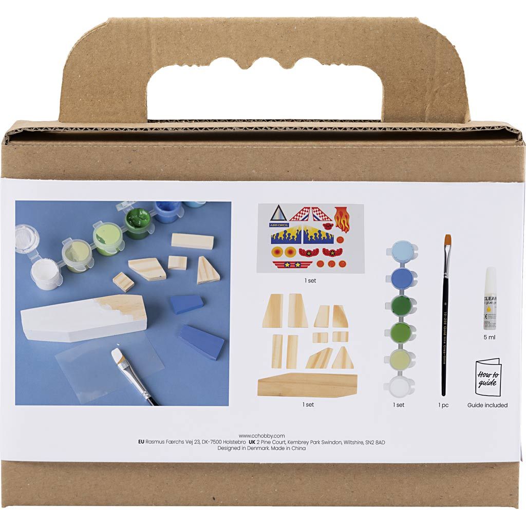Mini DIY Kit – Flyvemaskine (blå/grøn harmoni)