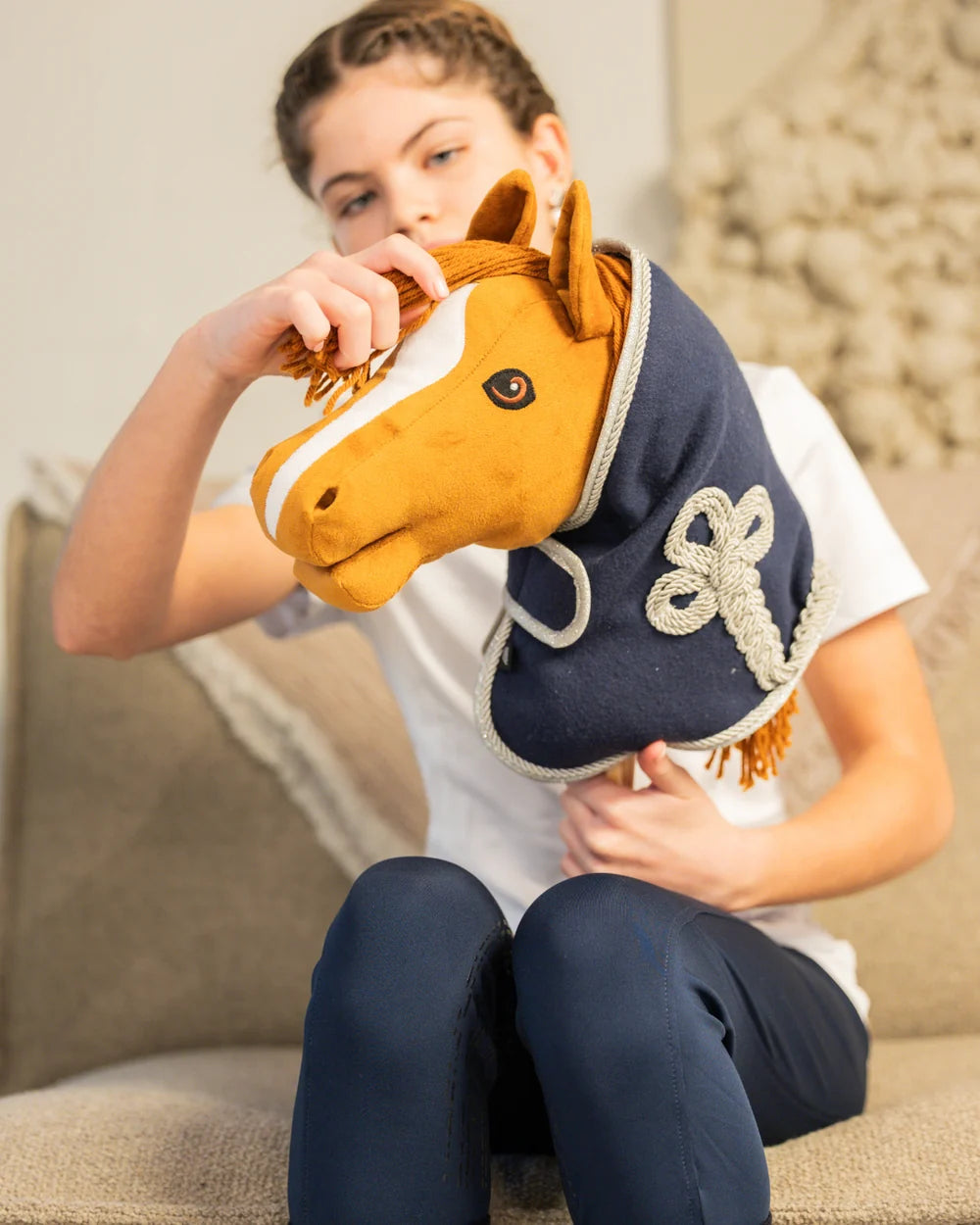 My Hobby Horse - Navy fleecedækken til kæphest