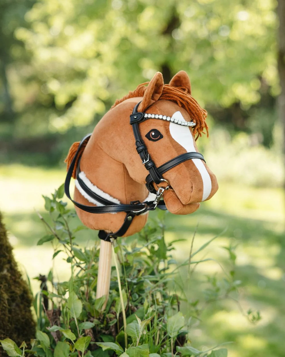My Hobby Horse - Sort trense til kæphest med skinnende sten