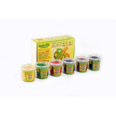 Ökonorm SOFT modellervoks, 6-farve sæt Classic - gul, grøn, rød, blå, brun, sort