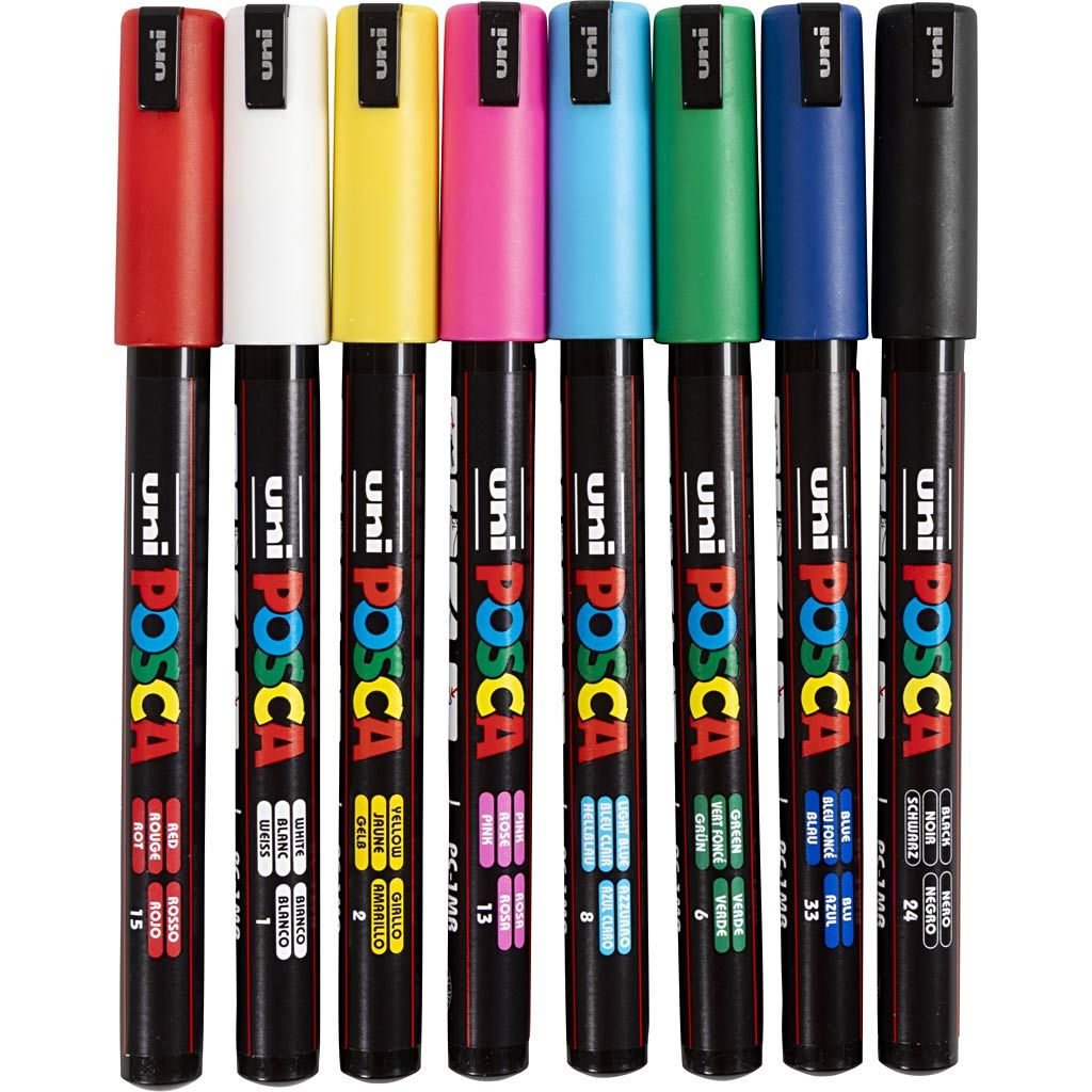 Posca Tusch – 8 stk. PC-1MR ekstra-fine 0,7 mm