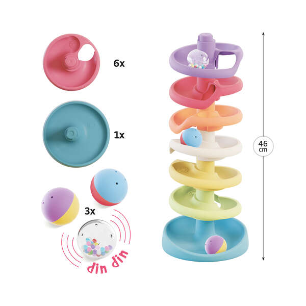 Quercetti - PlayEco+ Spiral Tower Kuglebane – 10 dele