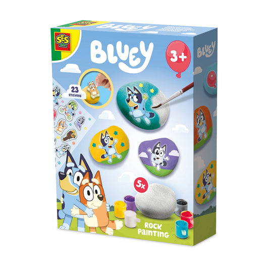 SES Creative Bluey Mal på sten | Kreativt stenmalesæt til børn